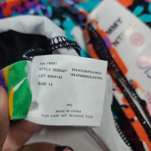 Paradise Bay Dream Gardens Bow front Minimizer Swim Dress Sz 14 Vacation - Picture 9 of 9